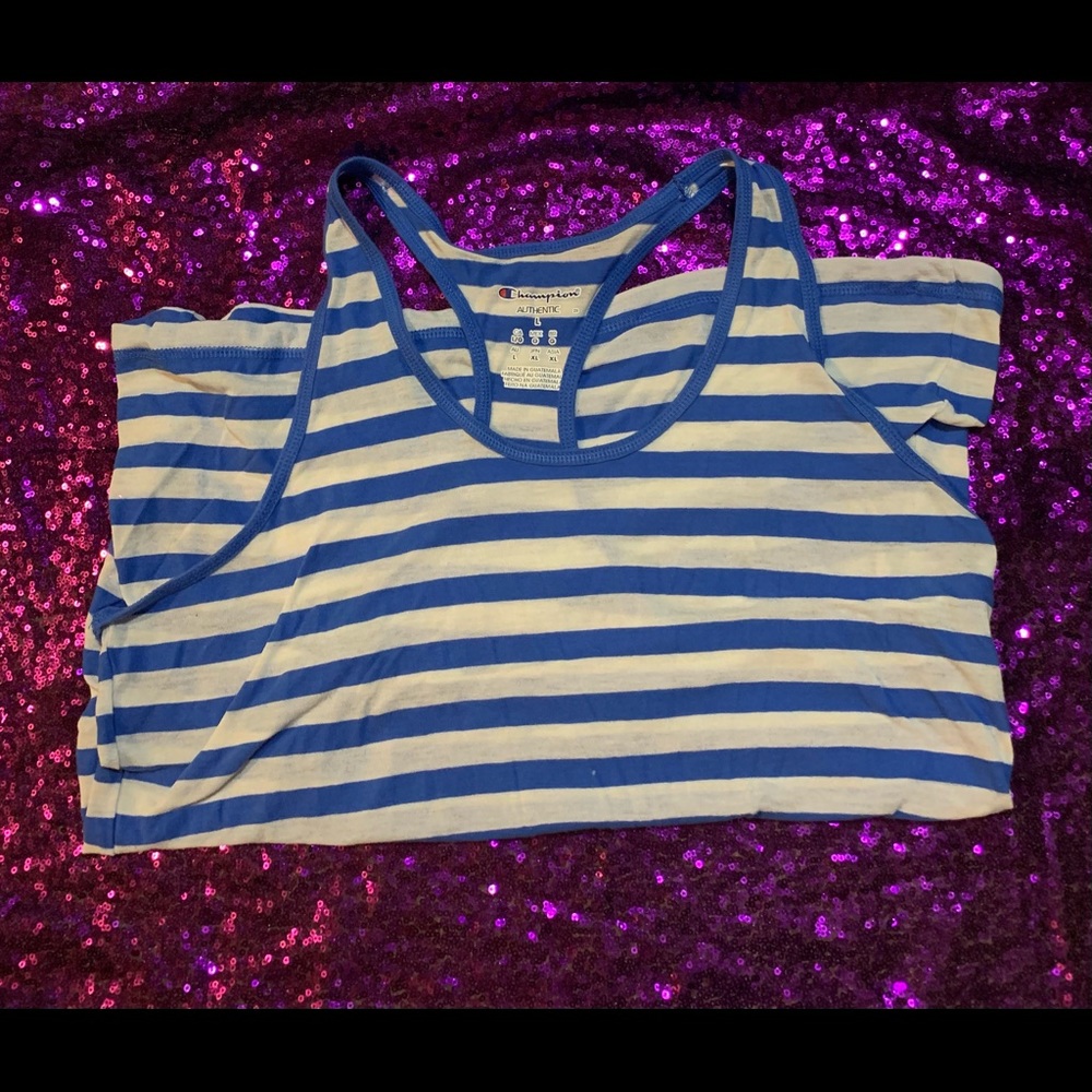 Champion Women’s Racer Back Tank Top Blue/white